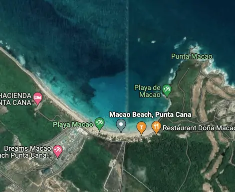 Imagen de satélite de la playa de Macao