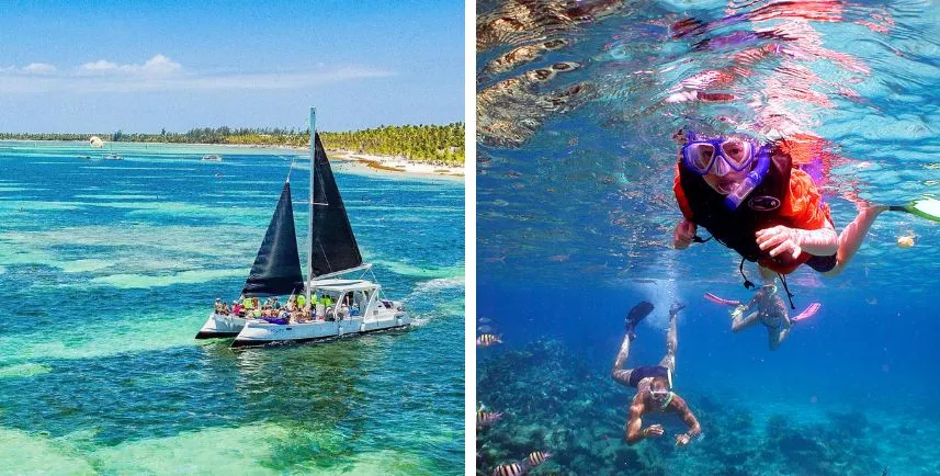 Bateau de fête et plongée avec tuba à Punta Cana