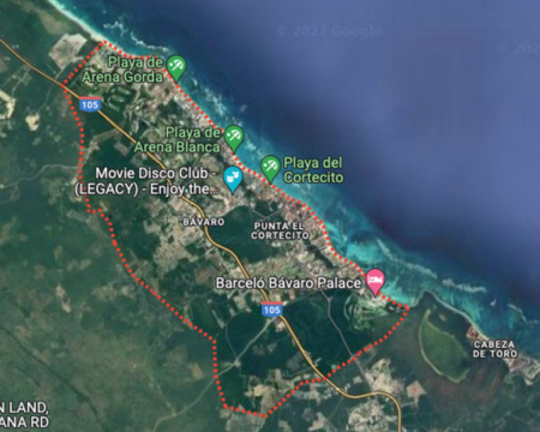 Punta Rocas Map Un mapa detallado de los complejos turísticos de Punta Cana